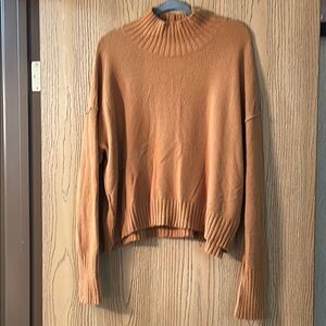 Free People Orange Cowl Neck Sweater